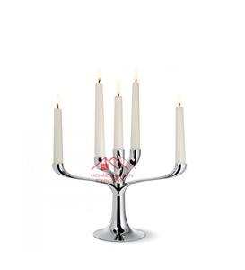 Candelabro de Metal plateado hecho a mano, atractivo diseño en forma de diamante, candelabro de buena calidad para vajilla de Pascua a la venta - Product Image 1
