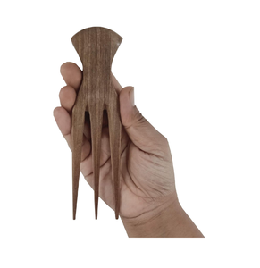 หวีไม้ธรรมชาติแบบคลาสสิกหวีไม้ขนแปรงขน porcupine ขนาด18มม. 24มม. 30มม. ดีไซน์เรียบง่าย - Product Image 4