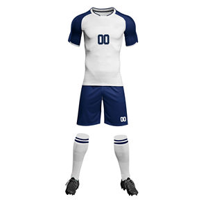 Vente en gros 2025 personnalisé élégant pas cher uniforme de football noir et bleu ensemble complet OEM Service disponible uniforme de football - Product Image 1