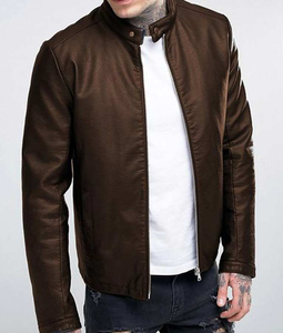 Chaqueta de Cuero para Hombre, Elegante, para Invierno, con Cierre de Cremallera, Logotipo Frontal, Color Personalizado y Diseño Resistente al Viento - Servicio OEM - Product Image 3