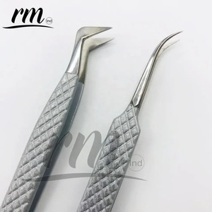 Pince à cils en acier inoxydable de haute qualité en gros avec outils de beauté avec logo personnalisé avec pointe en fibre RMI - Product Image 2