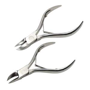Ensemble de deux coupe-ongles en acier inoxydable à lame incurvée pour pédicure ouverture large des mâchoires pour ongles épais usage domestique professionnel - Product Image 1