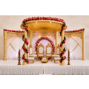 Mandap en bois de qualité supérieure, nouveau design, pour les mariages gujaratis, décoration de mariage traditionnelle avec piliers en bois de qualité, Australie - Product Image 1