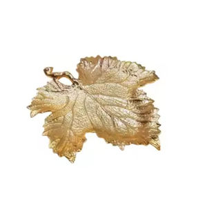 High Quality Gold Dessert Tray <b>Dish</b> Modern Design Leaf Shaped Food Dessert <b>Serving</b> <b>Dish</b> Hotel Accessories By <b>Indian</b> Metal World - Product Image 6