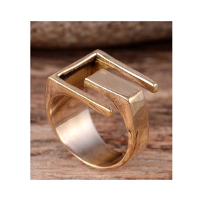 Antique Design Brass Ring <b>Marvelous</b> Design Golden Brass Ring Partyware Jewelry Latest Design Brass Ring - Product Image 6