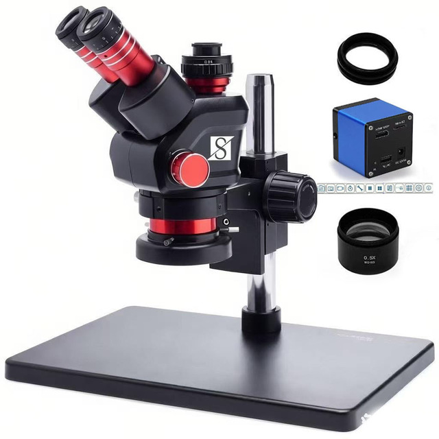 Trinocular Mobile Repair Microscopio 6558 Pro 6.5X-58X Simul-Focal Stereo Microscope with Camera