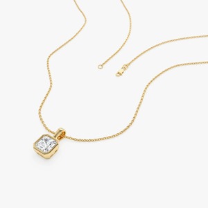 Pendentif Charme Intemporel en Diamant de Laboratoire Taille Asscher Sertie en Bezel 1,00 Carat E-F VS Or 14K pour Mariage, Fiançailles et Soirées - Product Image 3