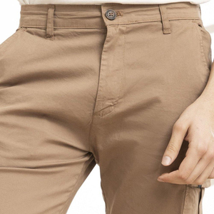 Pantalones cortos de carga caqui para hombre de algodón 100% de alta calidad estilo informal con cierre de cordón bordado 3D respetuoso con el medio ambiente-para OEM - Product Image 2