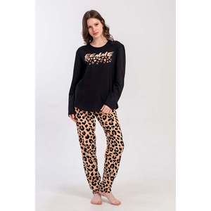 KADIN P.SUPREM BATTAL XXL O YAKA UZUN KOL ETEGI OVAL PIJAMA TAKIM - สีดำ - สีดำ - Product Image 1