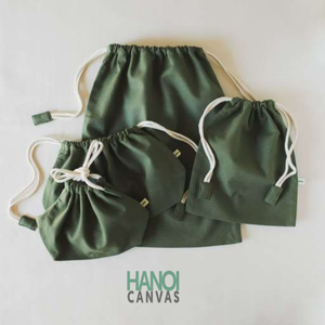 Eco-Friendly Fashion Custom Logo Print <b>Canvas</b> <b>Drawstring</b> Gift <b>Bags</b> BSCI-Certified Vietnam Manufacturer Low Minimum Order No - Product Image 2