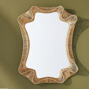 Rattan <b>Wall</b> Hanging Decorative <b>Vanity</b> Art <b>Mirror</b> <b>Wall</b> Mounted Rattan <b>Wall</b> <b>Mirror</b> Handicraft Vietnam High Quality - Product Image 1