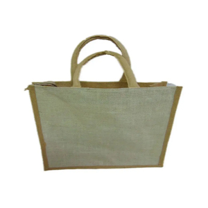 Sac fourre-tout en jute avec fermeture à glissière pour femmes au nouveau design élégant du fournisseur en gros à motifs colorés et unis - Product Image 4