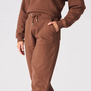 Pantalones de chándal de lona para mujer Joggers casuales de cintura media con cierre de cordón y bolsillos delanteros planos para otoño - Product Image 2