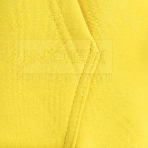 Sudadera con Capucha para Hombre, Corte Regular, Color Amarillo Sólido, Felpa de Algodón, Estilo Casual para Otoño, Diseño con Logotipo Frontal y Bolsillo - Product Image 5
