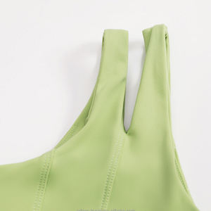 Soutien-gorge pour femmes respirant sans couture une épaule soutien-gorge de sport en polyester coton mode soutien-gorge - Product Image 2