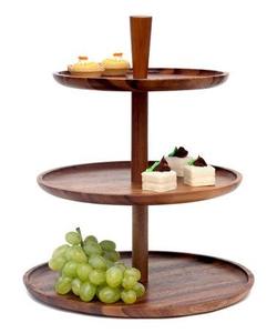 Soporte de madera de lujo de 2 niveles para pasteles Soporte elegante para cupcakes para dulces y postres Herramientas para pasteles - Product Image 5