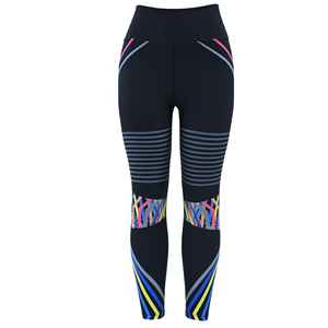 Leggings de yoga en spandex/nylon taille haute, extensible dans les quatre sens, séchage rapide, respirant, doux, double brossage, longueur cheville, couleur unie noire - Product Image 5