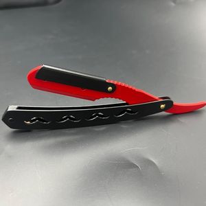 Rasoir de coiffeur professionnel de haute qualité lame unique remplaçable Logo personnalisé rasoir de rasage droit en acier inoxydable noir rouge - Product Image 2