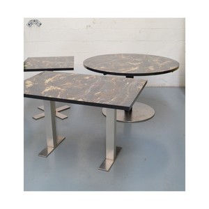 Mesa de bar para restaurante de 800x700m con base de aluminio y acero inoxidable - Product Image 2