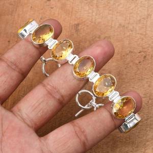 สร้อยข้อมือสีเหลืองมะนาวทำด้วยมือ925สร้อยข้อมือเงินสเตอร์ลิงสร้อยข้อมือเครื่องรางของขวัญสำหรับเธอ/เขาของขวัญครบรอบ - Product Image 5