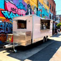 Petit camion de nourriture mobile pas cher, remorque commerciale moderne de rue, chariot de nourriture rapide pour café, pizza, avec véranda et cuisine complète