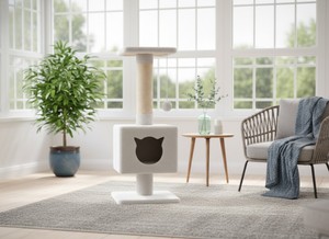 เสาข่วนแมวคุณภาพสูง Amistar Cozy Tower สำหรับแมวทุกสายพันธุ์และทุกขนาด - Product Image 4
