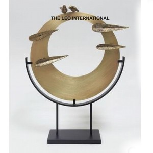 Esculturas modernas chapadas en plata de forma redonda de Metal de aluminio de la India estilo elegante lujo hecho a mano decorativo para el hogar - Product Image 2