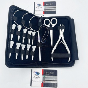 ชุดเครื่องมือต่อผมสีขาว SW-สีเงินแบบมืออาชีพชุดเครื่องมือคีมฉลากแบบกำหนดเองชุดเครื่องมือเข็มสำหรับต่อผม - Product Image 2