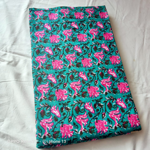 ผ้าอินเดียผ้าคอตตอน100% พิมพ์ลายดอกไม้ทำจากผ้าฝ้าย2024ใหม่ - Product Image 1