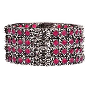 Boho Tribal antiguo oxidado indio brazalete pulsera joyería para mujer (Juego de 4) - Product Image 1