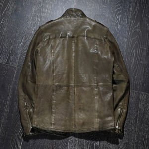 Veste en cuir d'hiver pour hommes personnalisée de haute qualité avec produit à col montant du Pakistan - Product Image 3