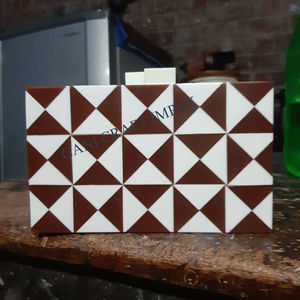 กระเป๋าคลัทช์สำหรับผู้หญิงงานหัตถกรรมสไตล์ใหม่กระเป๋าเรซินพร้อมกระเป๋าใส่งานหินคริสตัล - Product Image 4