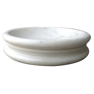 Bol en marbre blanc artisanal, finition polie, bol décoratif pour fruits, collations et centre de table pour la maison, prix de gros - Product Image 1