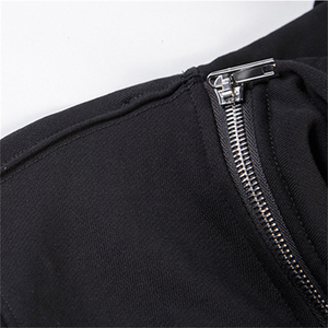 Sudadera con capucha para hombre, diseño vintage ecológico de invierno, cuello asimétrico drapeado, con pedrería, forro polar, 100% algodón, cremallera inclinada, OEM - Product Image 6