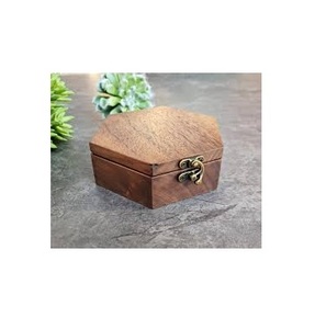 Wedding Ring Jewelry Box Fashion Jewelry High Polished Rectangle Shape Wholesale Solid <b>Wood</b> Jewelry For Natural Wooden Box - Product Image 2