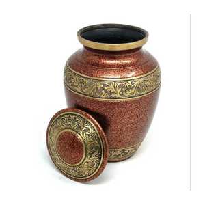 Urne funéraire pour adultes fabriquée en Inde pour cendres humaines Fournitures funéraires Urne en aluminium Fabrication indienne de haute qualité - Product Image 3