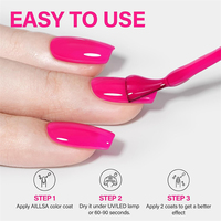 Vernis à ongles en gel Aillsa rose vif, fournitures d'art, couleur de peinture, gel pour nail art, vernis gel UV à retirer par trempage