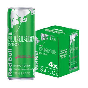 Pour Red Bull Summer Edition 250ml Boisson énergisante carbonatée sans sucre à faible teneur en glucides Ingrédient primaire Emballage en vrac Export Rouge - Product Image 1