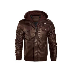Venta al por mayor chaquetas de cuero de lana a prueba de viento con logotipo personalizado chaqueta de cuero de alta calidad para la venta - Product Image 6