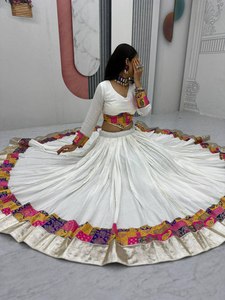 ผ้าคอตตอนแท้สำหรับเจ้าสาวหรือผู้หญิง Garba Night เทศกาลพิเศษคุณภาพสูงลายเก๋มากทันสมัย - Product Image 4