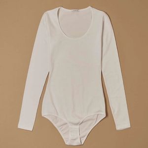 ชุดบอดี้สูทแขนยาวผ้าคอตตอนยืดหยุ่นของผู้หญิงเสื้อคอเสื้อแบบตะขอปิดนิ่มและใส่สบาย - Product Image 5