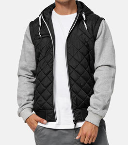 Chaqueta acolchada con logotipo personalizado para hombre, ropa informal de invierno con capucha y cuello levantado, de algodón y nailon transpirable, con logotipo personalizable - Product Image 4