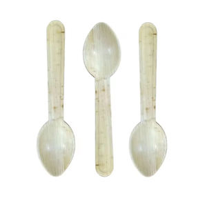 Cuillères biodégradables écologiques Couverts jetables en feuille de palmier Cuillère de 16cm à vendre - Product Image 1