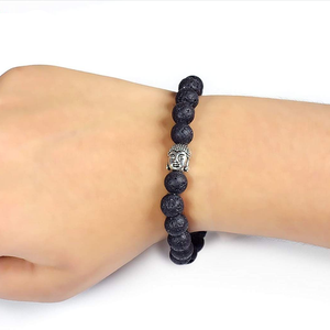 Pulsera cuentas de lava cuentas de cristal de Buda pulsera de piedra preciosa de cristal joyería de moda hombres y mujeres regalo energía meditación - Product Image 2