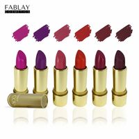 Rouge à lèvres liquide minéral vegan longue tenue Fablay Ladies Power Bullet Matte, pailleté, motif floral cristallin, 5g, emballage ODM.