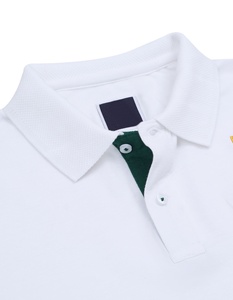 เสื้อโปโล190g สำหรับผู้ชายผู้หญิง, เสื้อโปโล25% ผ้าฝ้าย75% โพลีเอสเตอร์ระบายอากาศสบายปักสีพื้น - Product Image 4