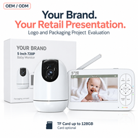 Moniteur Bébé Tuya 5 Pouces 720P Multilingue avec Emballage de Détail, Projet OEM avec Manuel Personnalisé pour Marques à Marque Blanche