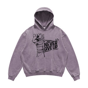 Sweats à capuche surdimensionnés de bonne qualité pour l'hiver, style décontracté, lavage à l'acide, tendance, pour garçons, avec logo imprimé à l'écran - Product Image 1