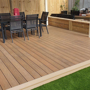 Planche en bois-plastique co-extrudé WPC au design moderne, couleur marbrée, sept trous, pour sol extérieur, jardin, cuisine, pose facile - Product Image 4