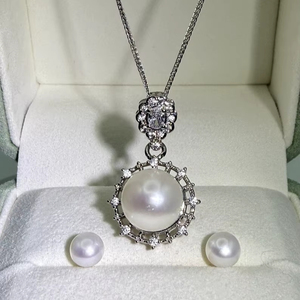 Collar de Plata de Ley 925 con Perla Natural de Agua Dulce, Estilo Vintage, con Colgante de Halo de Circonitas Brillantes, Joyería para Damas de Honor - Product Image 1